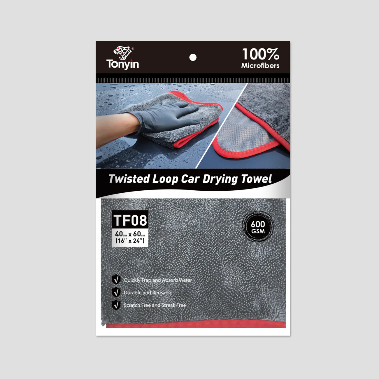 TWISTED LOOP CAR DRYING TOWEL 600GSM