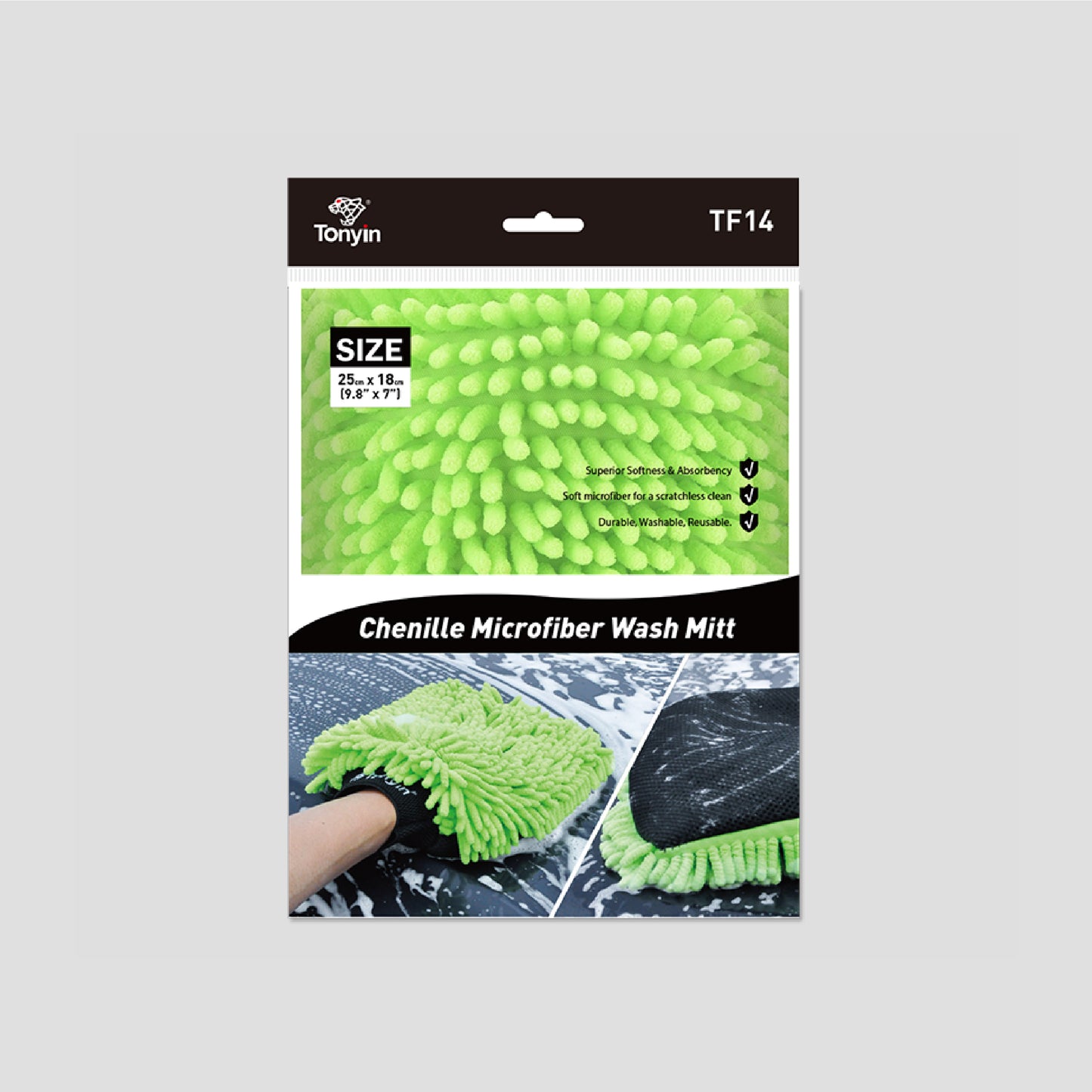 SINGLE SIDE CHENILLE MICROFIBER WASH MITT