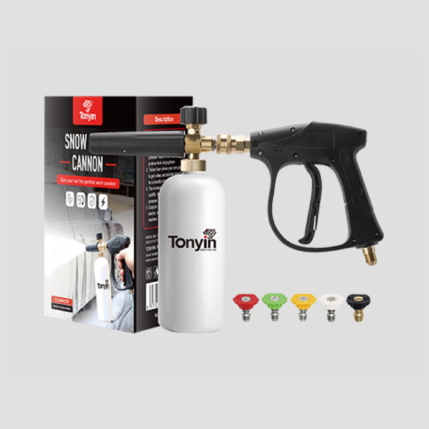 SNOW FOAM CANNON (with spray gun and pressure washer nozzles)