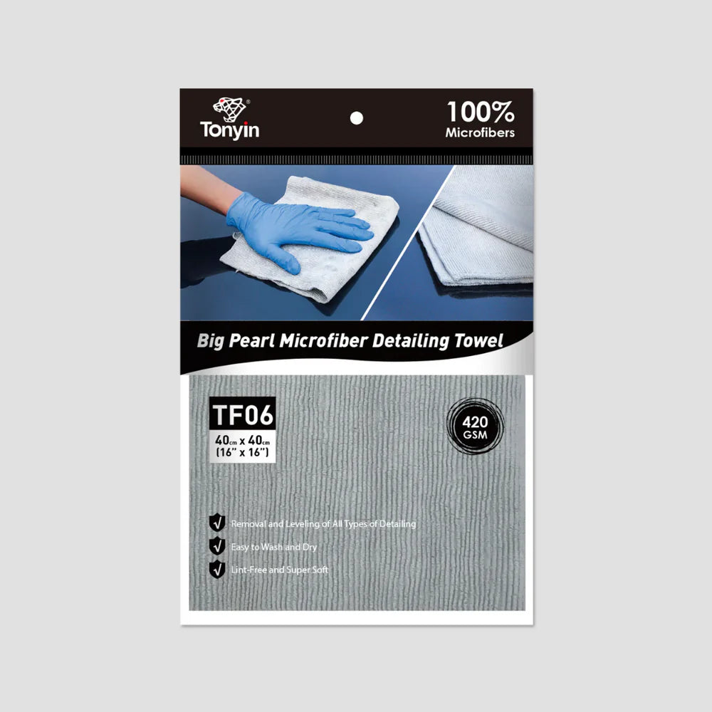 BIG PEARL MICROFIBER DETAILING TOWEL 420GSM (LASER CUT, SEAMLESS)